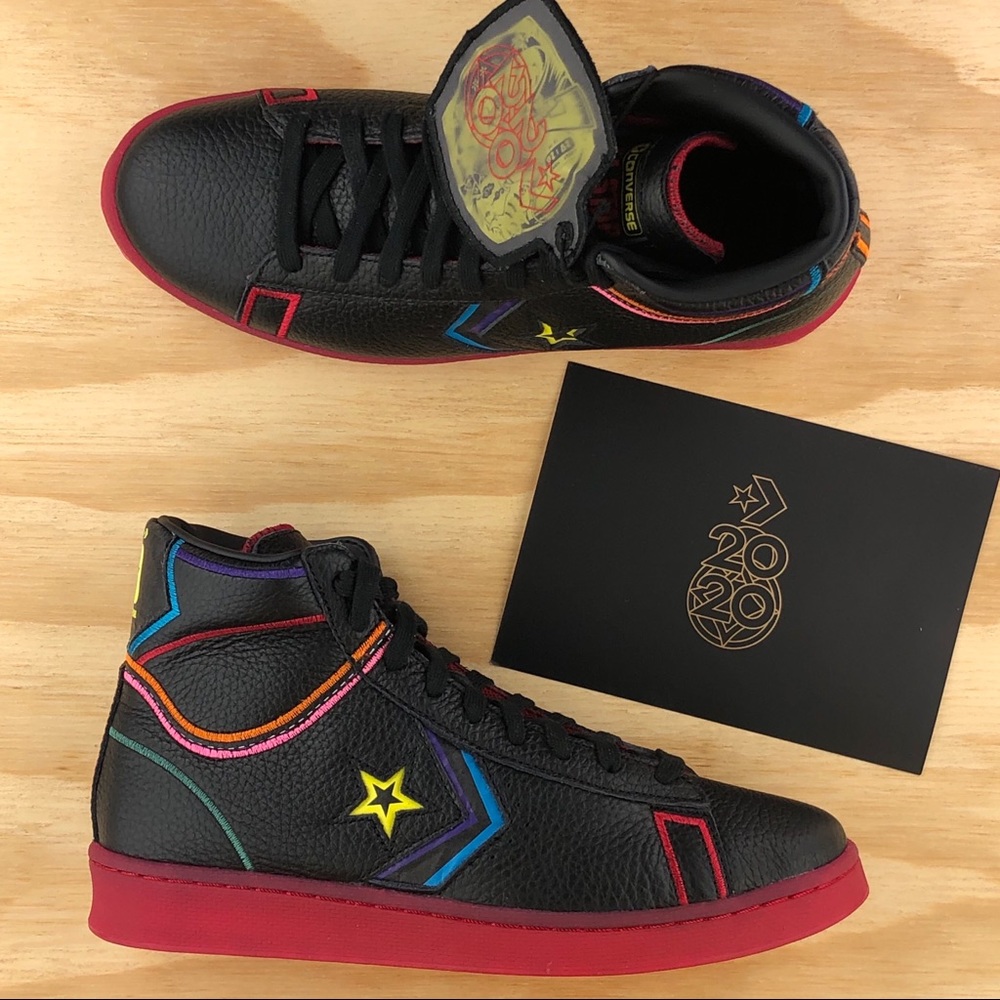 Converse Pro Leather 76 High Top CNY Black Red Casual Mens Sneakers Size 8